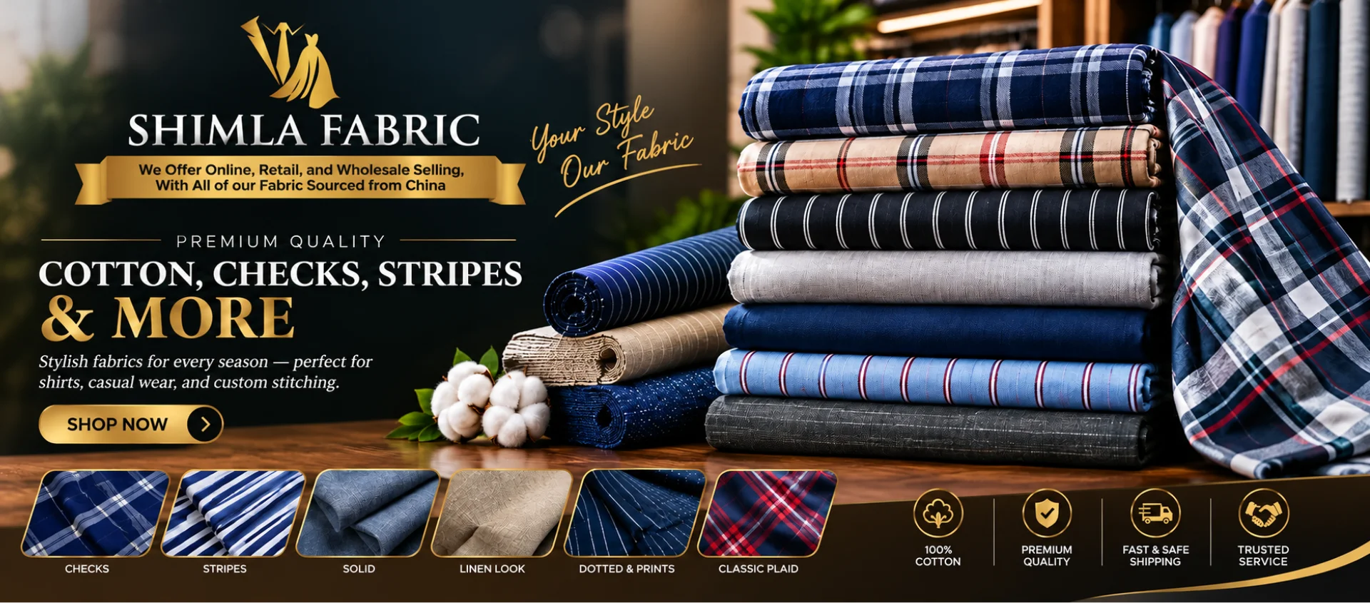 Shimla Fabric Banner